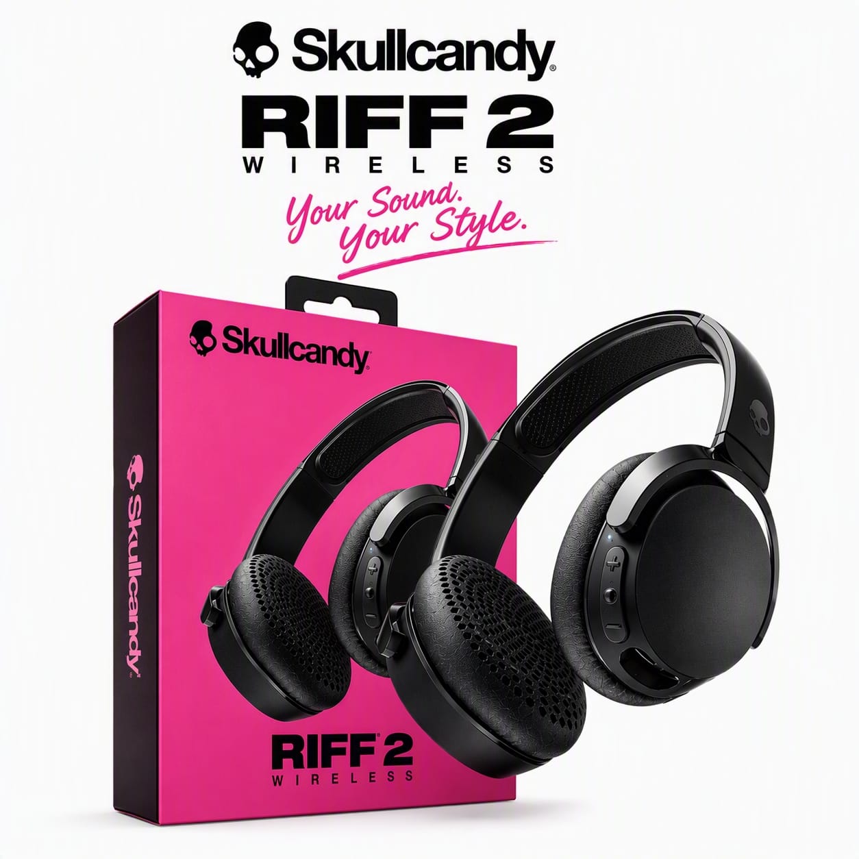 Skullcandy Riff Wireless 2 On-Ear Headphones with 34 Hours Battery