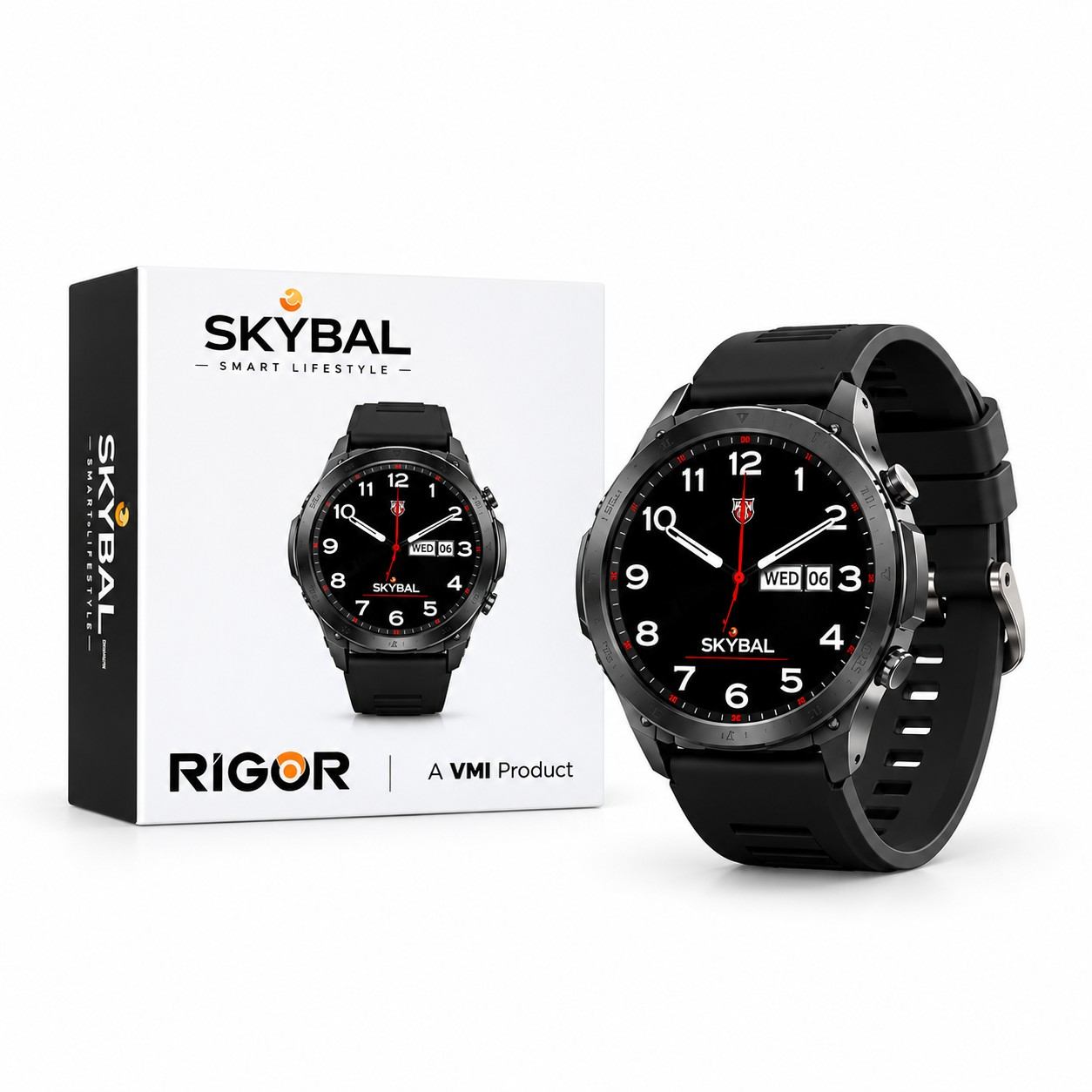 Skyball Rigor 1.46-Inch Super AMOLED Smartwatch Black with Bluetooth Calling