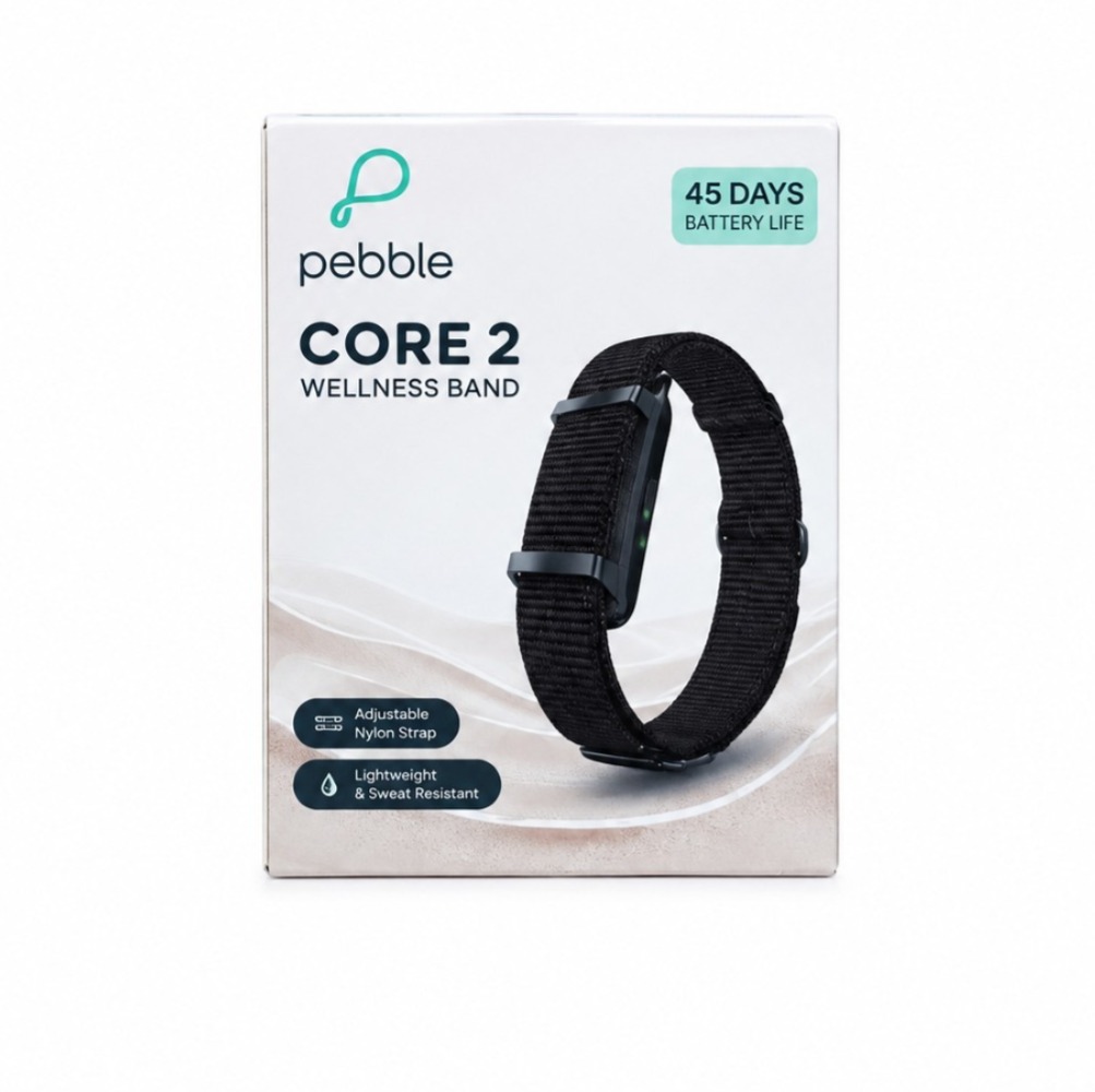 Pebble QORE 2 Fitness Band Black with 45-Day Battery Life