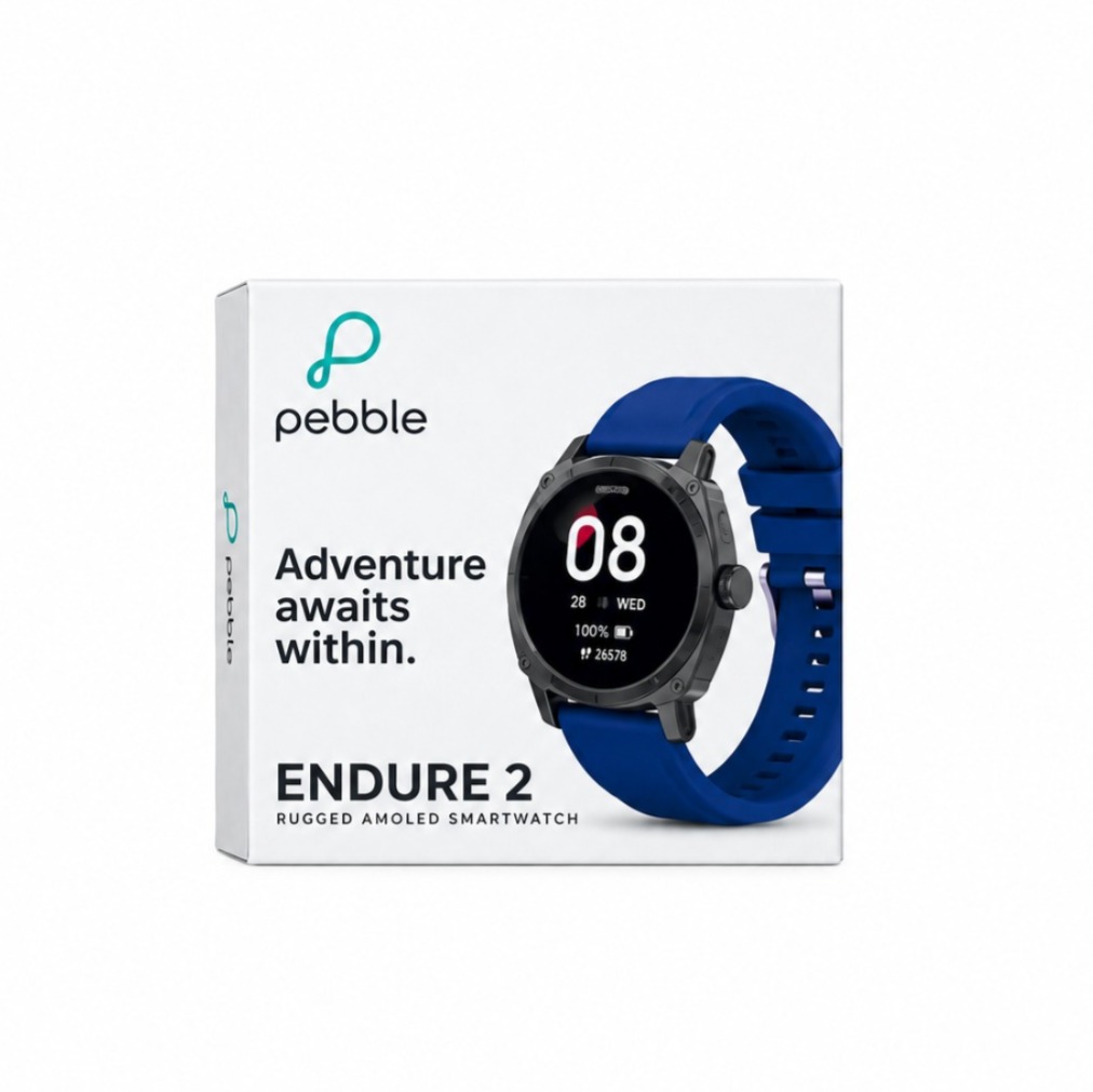PEBBLE ENDURE 2 RUGGED AMOLED SMARTWATCH WITH BLUE STRAP with AMOLED with Always-On Display