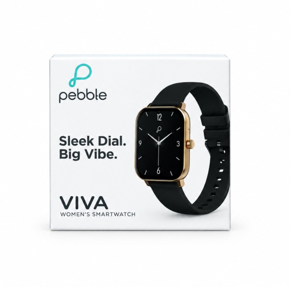 Pebble Viva Women’s Smartwatch with 1.75-Inch HD Display and Bluetooth Calling
