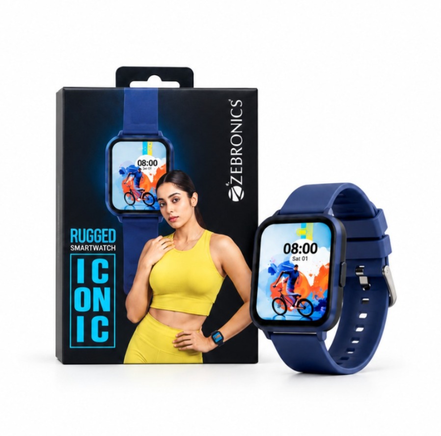 ZEBRONICS ICONIC AMOLED SMARTWATCH WITH BLUETOOTH CALLING & FITNESS TRACKING with AMOLED