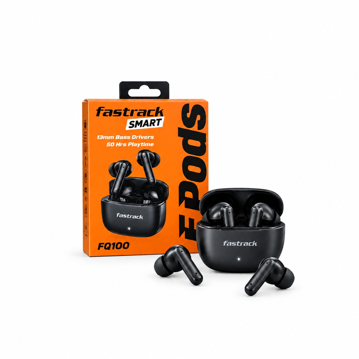 FASTRACK SMART FQ100 TWS EARBUDS WITH 13MM BASS DRIVERS & 50H PLAYTIME