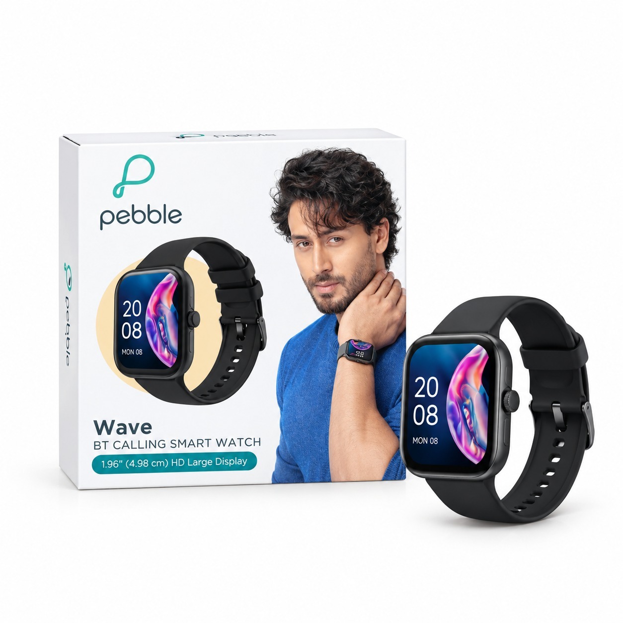 Pebble Wave Smartwatch with 1.96-Inch HD Display and Bluetooth Calling