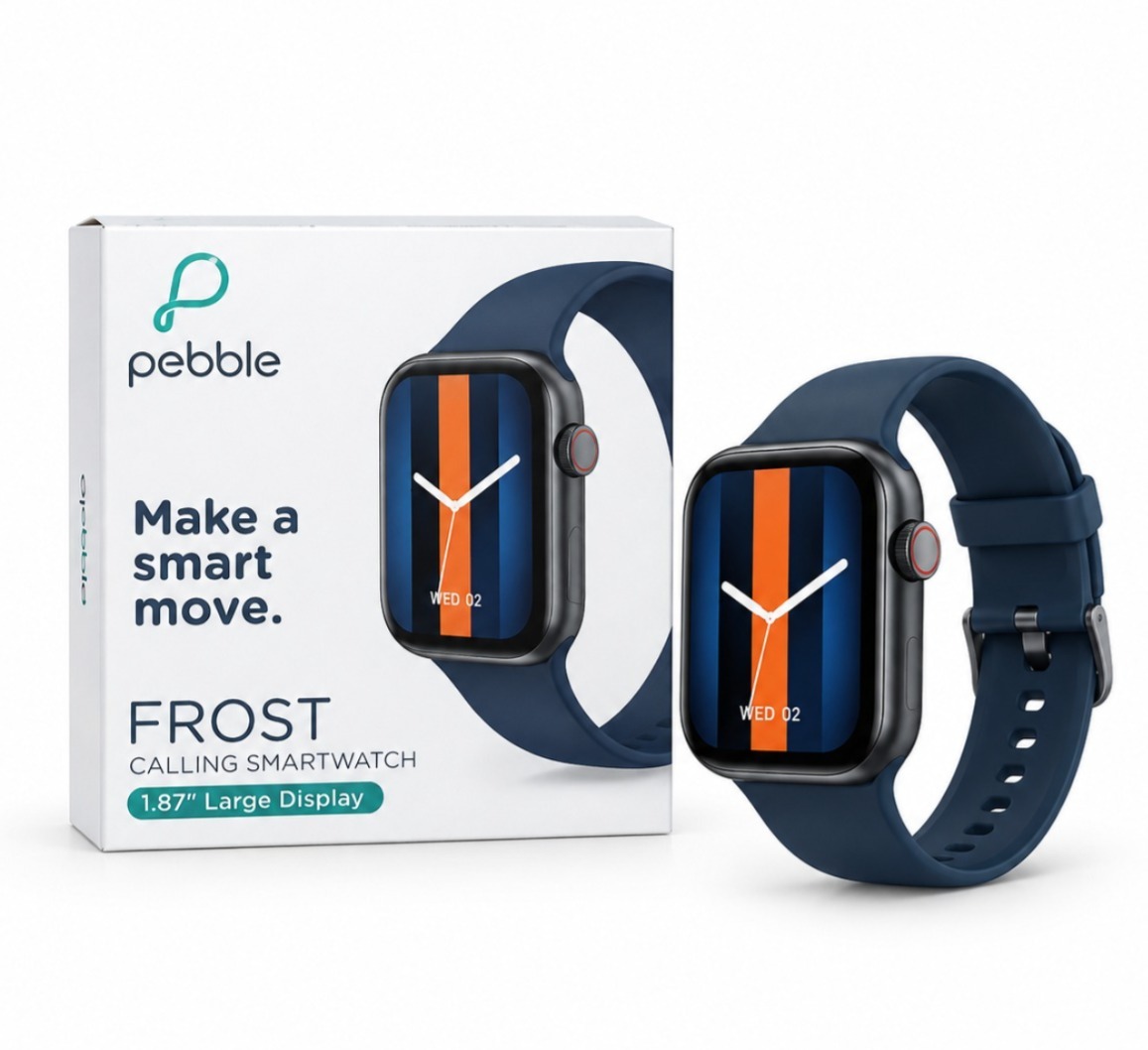 Pebble Frost Smartwatch with 1.87-Inch IPS Display and Bluetooth Calling