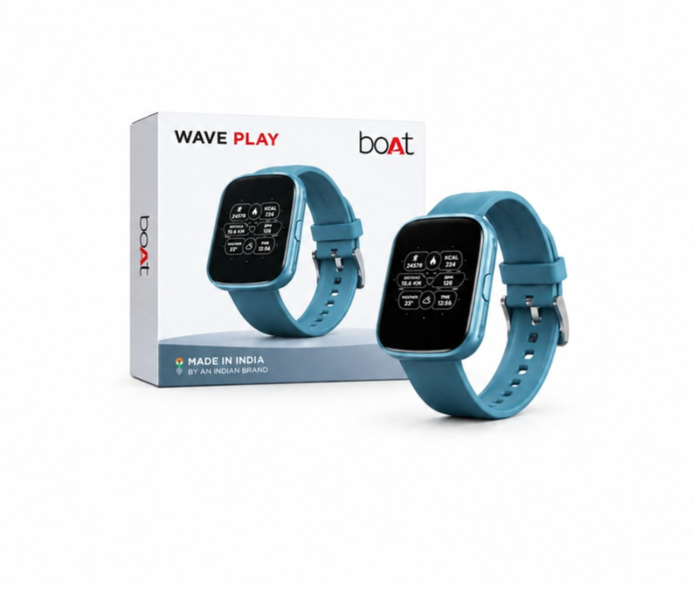 boAt Wave Play Fitness Smartwatch Sky Blue with 1.69-Inch HD Display