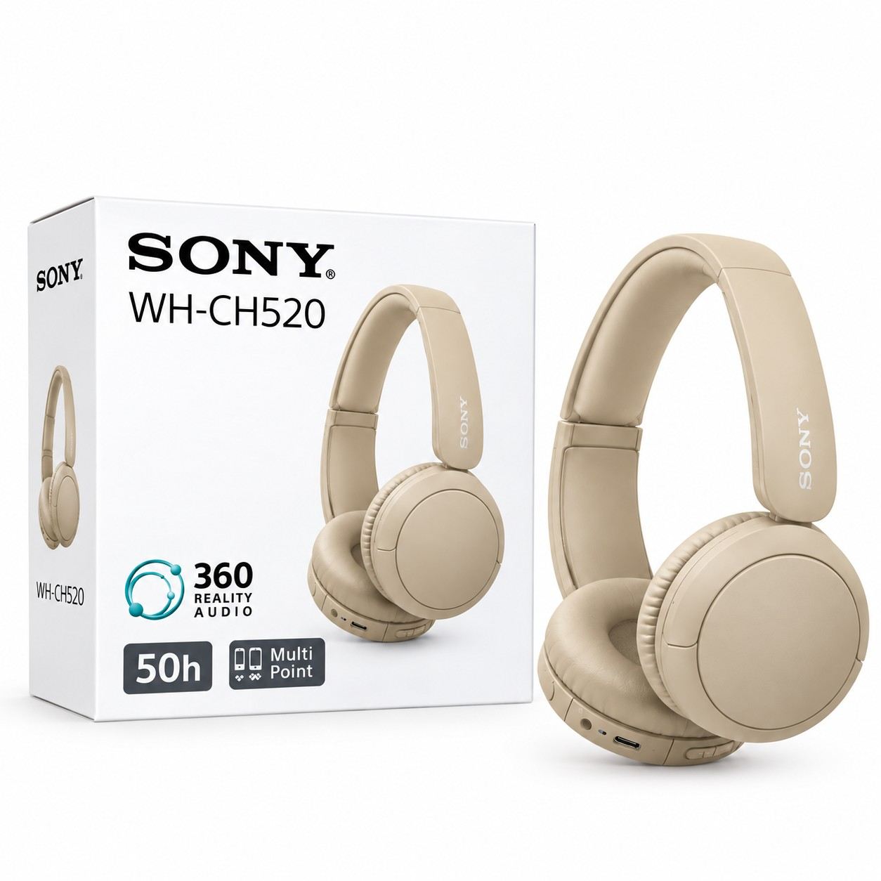 Sony WH-CH520 Wireless Headphones Sandal with 50 Hours Battery Life