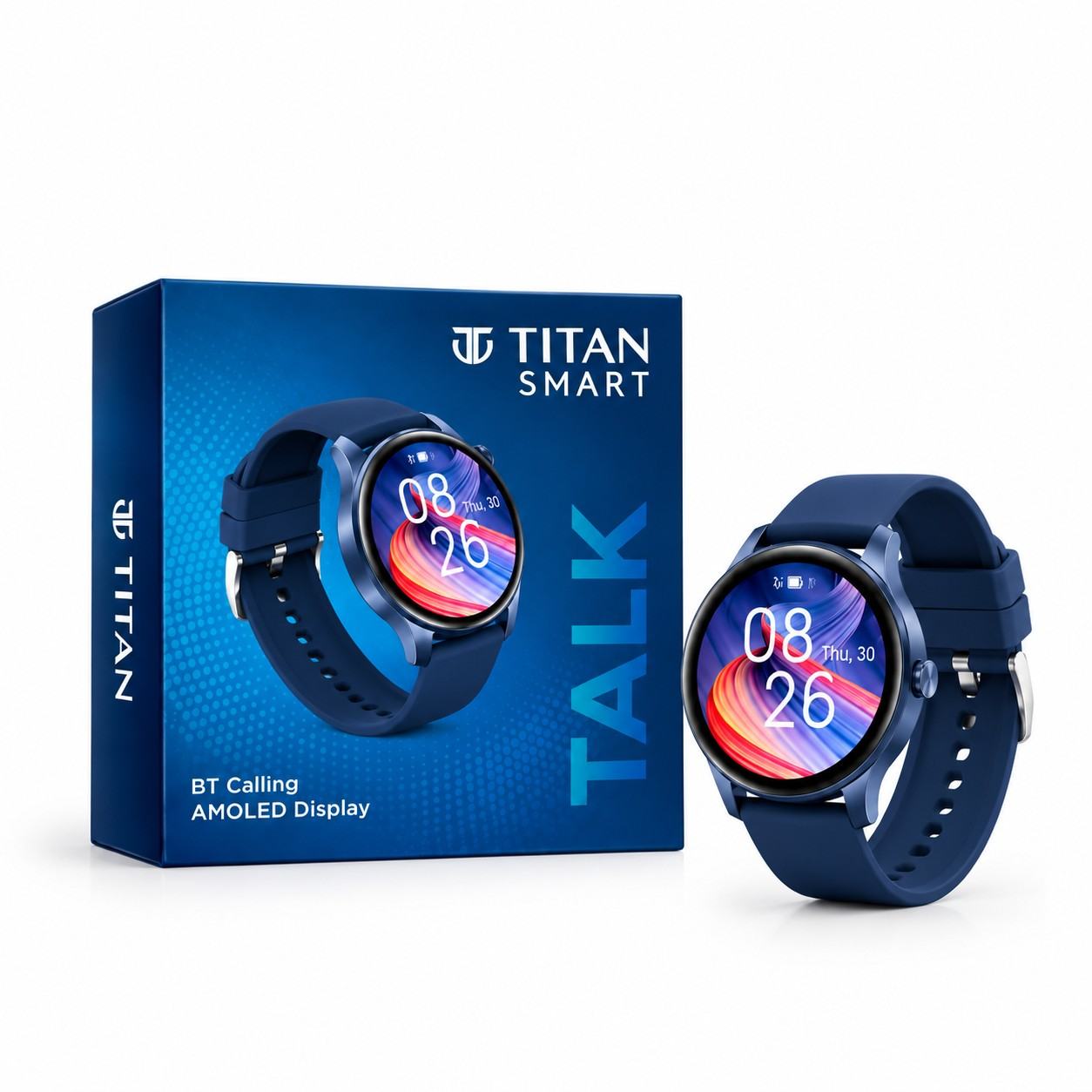 Titan Smart 3.0 Super AMOLED Smartwatch Ink Blue with Bluetooth Calling