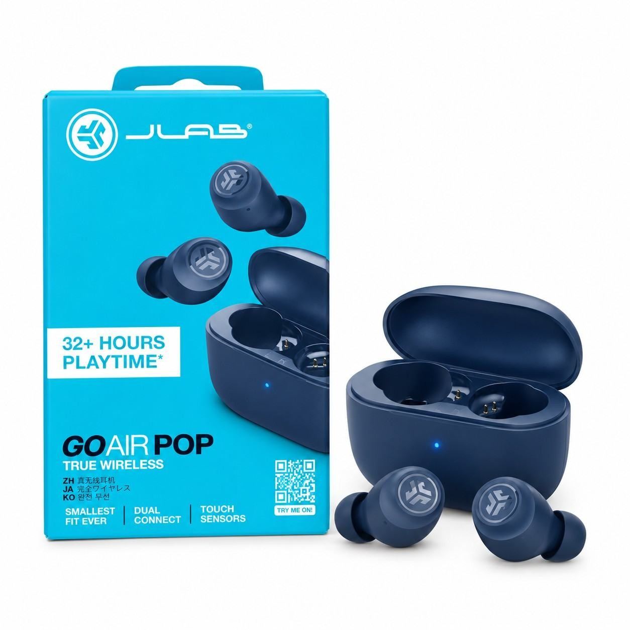 JLab GO Air POP TWS Earbuds Ink Blue with 32 Plus Hours Playback
