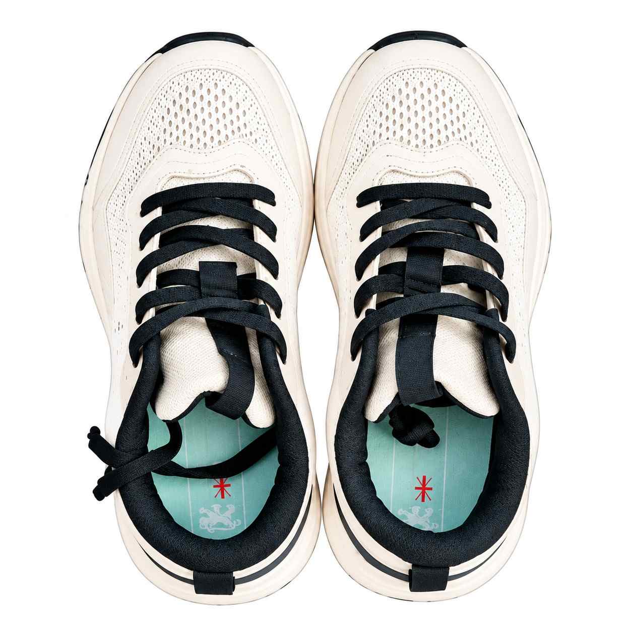 RED TAPE men's off-white and black lace-up sports sneakers