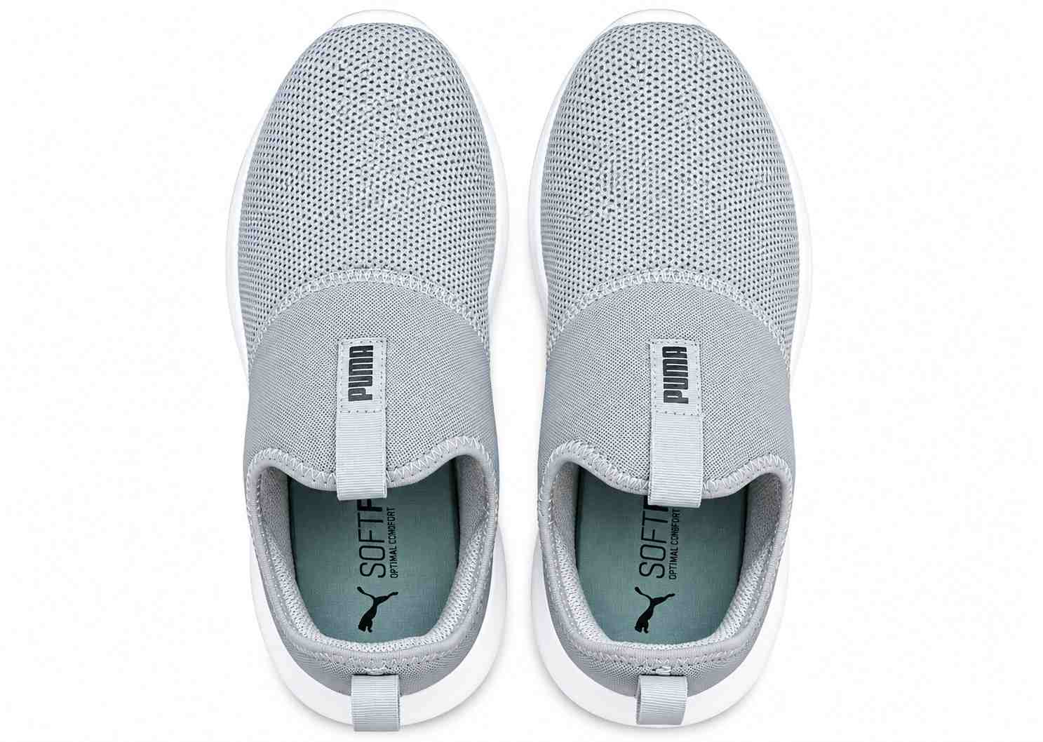 PUMA Softride Pro Echo Men's Slip-On Shoes Cool Light Gray-Electric Lime with SoftFoam+