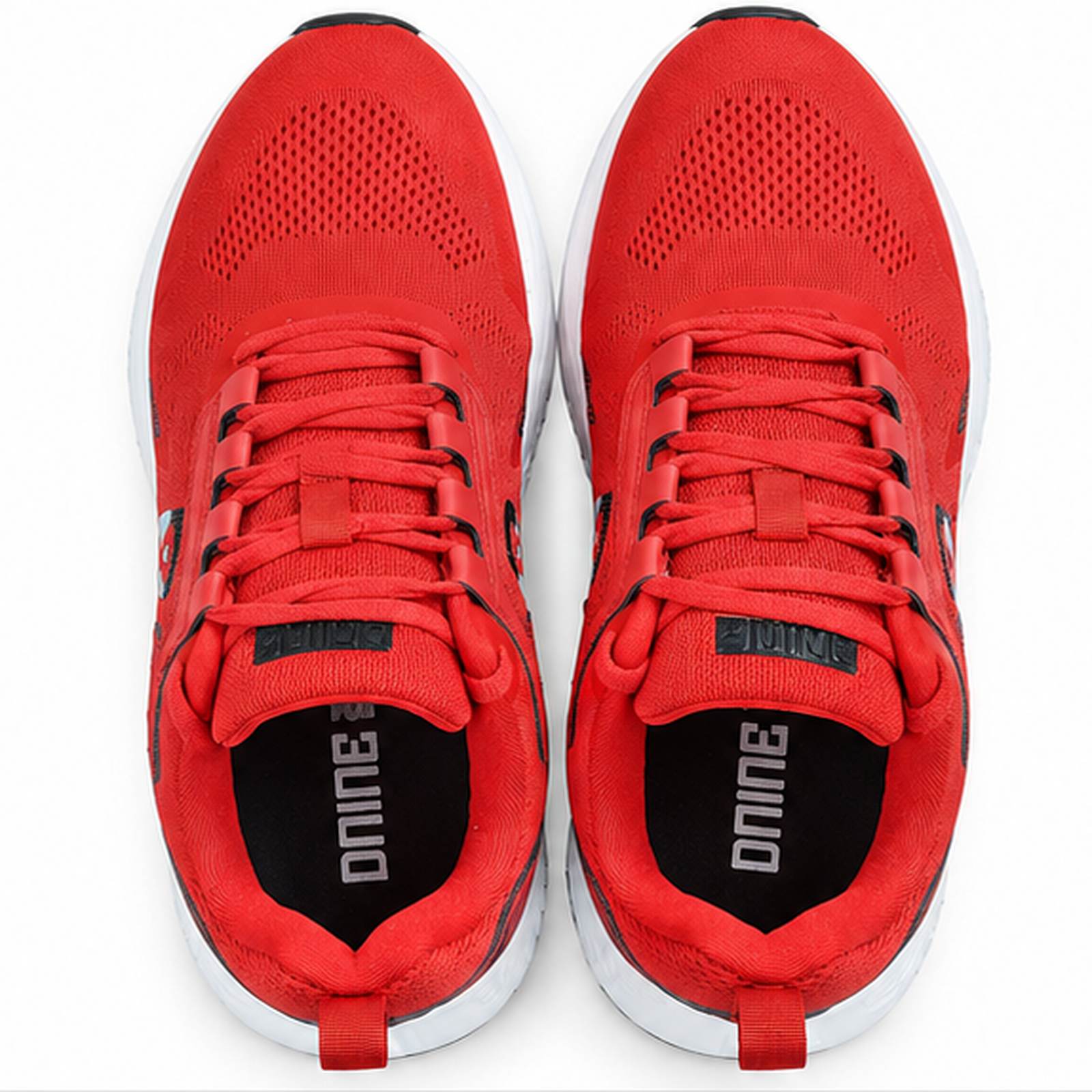 DNINE Warrior-1 Bowling Spike Cricket Shoes Red White UK 8 with Flyknit Mesh Upper
