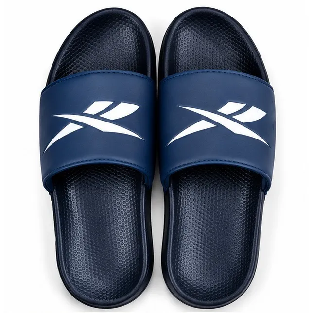 Reebok Men’s Navy Blue Vector Logo Slide Slippers
