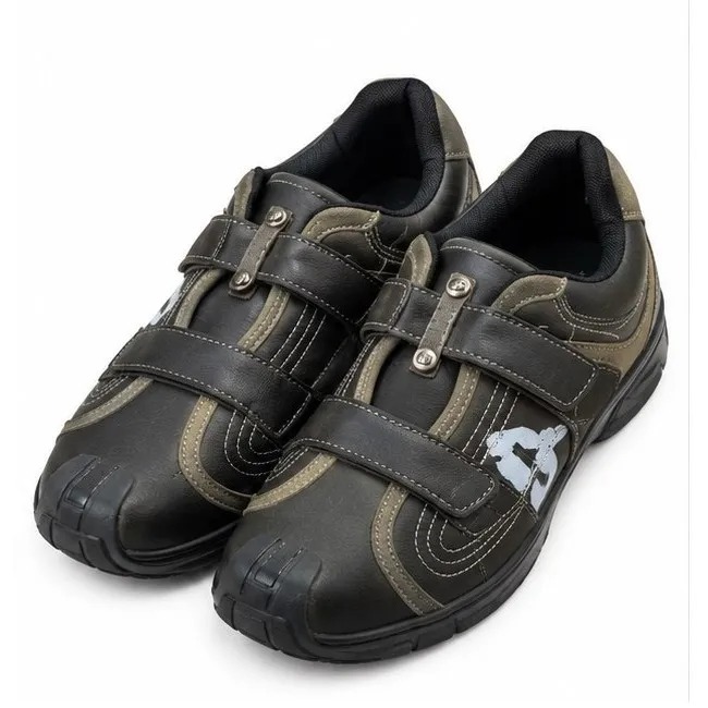 iD Men Charcoal Velcro Slip-On Sneakers – charcoal casual shoes with Velcro fastening
