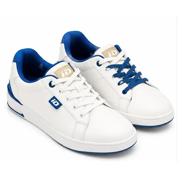 iD Men's Colourblocked White and Blue Lace-Up Casual Sneakers (IX7129)(UK 7)